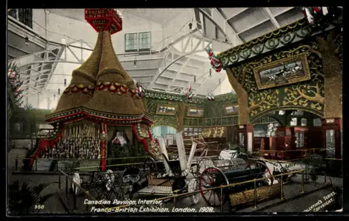 AK London, Franco-British Exhibition 1908, Canadian Pavilion Interior