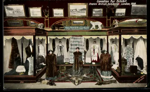 AK London, Franco-British Exhibition 1908, Canadian Fur Exhibit