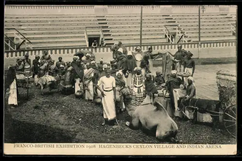 AK Franco-British Exhibition 1908, Hagenbecks Ceylon Village and Indian Arena