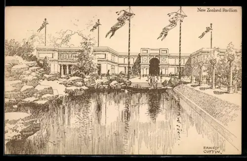 Künstler-AK British Empire Exhibition 1924, New Zealand Pavilion