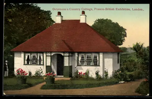 AK London, Franco-British Exhibition, Oetzmann`s Country Cottage