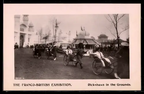 AK London, Franco-British Exhibition, Rickshaws in the Grounds