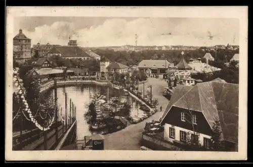 AK Leipzig, Welt-Ausstellung für Buchgewerbe und Graphik, 1914, Vergnügungspark, Wasserrutschbahn