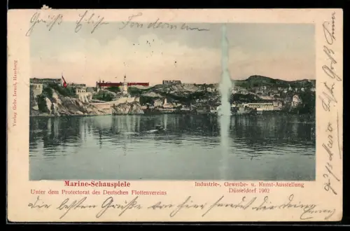 AK Düsseldorf, Industrie-, Gewerbe- u . Kunst-Ausstellung 1902, Marine-Schauspiele
