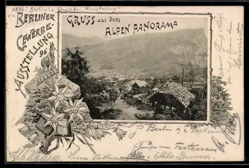 AK Berlin, Gewerbe-Ausstellung 1896, Alpen-Panorama