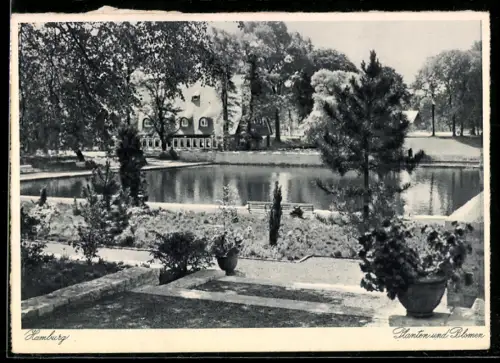 AK Hamburg, Niederdeutsche Gartenschau Planten un Blomen, Bauernschänke