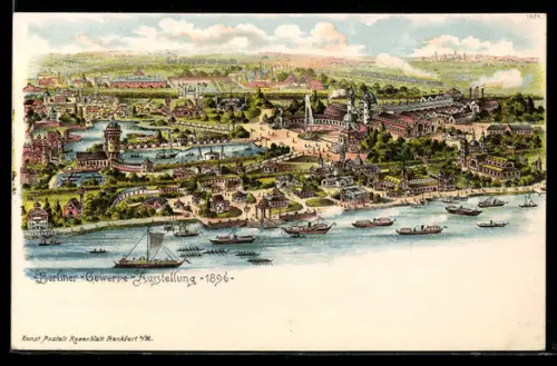 Lithographie Berlin, Berliner Gewerbe-Ausstellung 1896, Panorama
