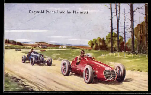 AK Reginald Parnell and his Maserati, Autorennen