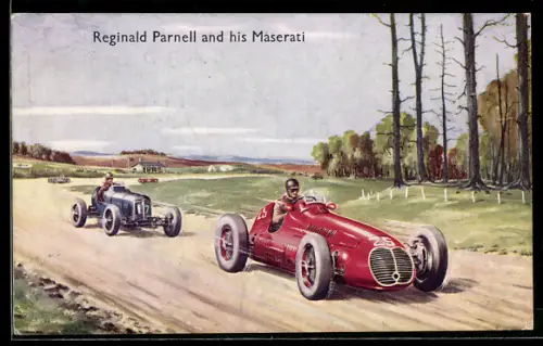 AK Reginald Parnell and his Maserati, Autorennen