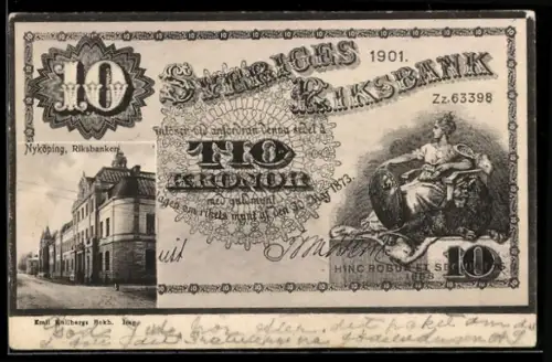 AK Nyköping, Riksbanken, Geldschein 10 Kronor