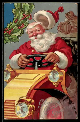 AK Düsender Weihnachtsmann am Steuer