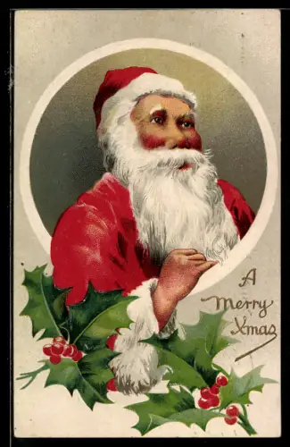 AK Der Weihnachtsmann im roten Kostüm mit langem weissen Bart