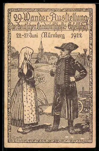 Künstler-AK Nürnberg, 29. Wander-Ausstellung der deutschen Landw.-Gesellschaft 1922