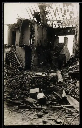 Foto-AK Lombartzyde, Zerstörtes Pumpenwerk Polder 1917
