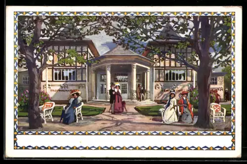 AK Wien, Internationale Jagd-Ausstellung 1910, Partie vor dem Trophaenhaus