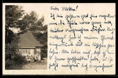 Foto-AK Neuendorf auf Wollin, Gasthaus Pilzhäusle in der Aussenansicht