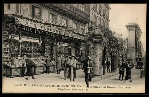 AK Paris, Aux Parfumeries réunies, Boulevard Bonne-Nouveile