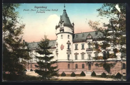 AK Regensburg, Fürstl. Thurn u. Taxis`sches Schloss Parkseite