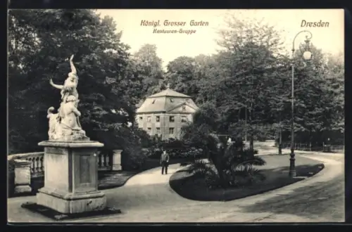AK Dresden, Königl. Grosser Garten, Kentauren-Gruppe