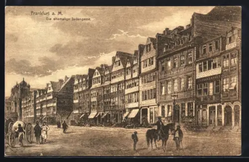 AK Alt-Frankfurt, Die ehemalige Judengasse mit Synagoge