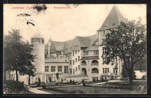 AK Aachen-Burtscheid, Landesbad, Gartenansicht