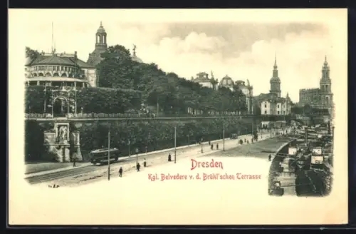 AK Dresden, Kgl. Belvedere v. d. Brühl`schen Terrasse