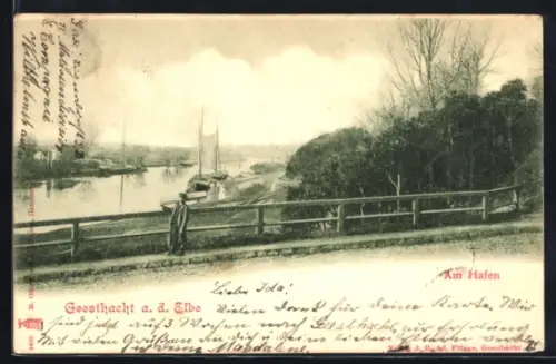 AK Geesthacht a. d. Elbe, Am Hafen