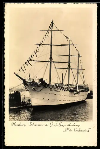 AK Hamburg, Schwimmende Gross-Jugendherberge Hein Godewind, Segelschiff