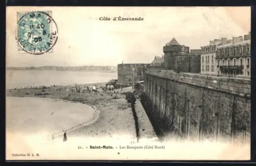 AK Saint-Malo /Cote d`Èmeraude, Les Remparts, Cote Nord