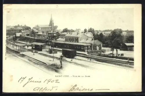 AK Saint-Just-en-Chaussée, Vue de la Gare