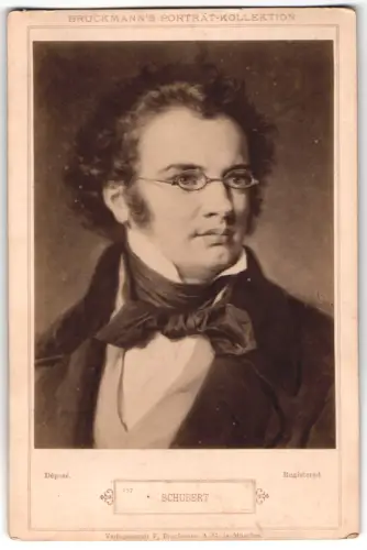 Fotografie F. Bruckmann, München, Porträt Schubert nach einem Gemälde