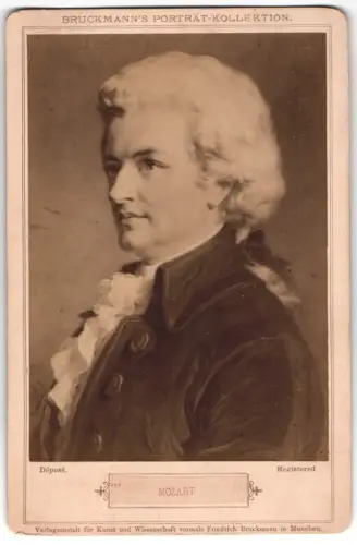 Fotografie Friedrich Bruckmann, München, Porträt Mozart nach einem Gemälde