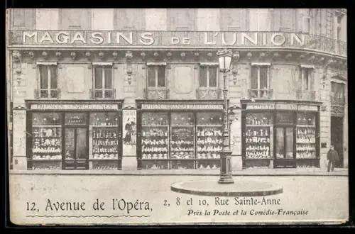 AK Paris, Magasins de l`Union, 12 Avenue de l`Opéra et Rue Sainte-Anne, près de la Comédie-Francaise
