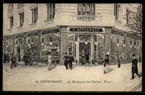 AK Paris, Magasin H. Appenrodt, 26, Boulevard des Italiens