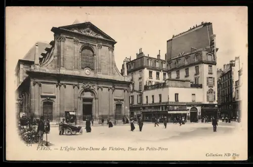 AK Paris, L`Église Notre-Dame des Victoires, Place des Petits-Pères