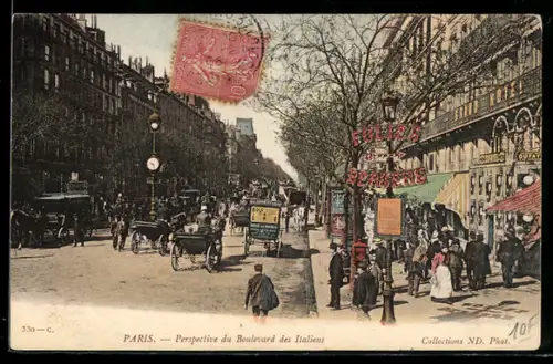 AK Paris, Perspective du Boulevard des Italiens