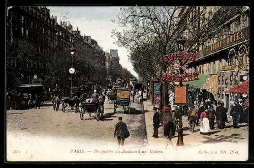 AK Paris, Perspective du Boulevard des Italiens