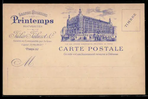 Künstler-AK Paris, Grands Magasins du Printemps, Jules Jaluzot & Cie.
