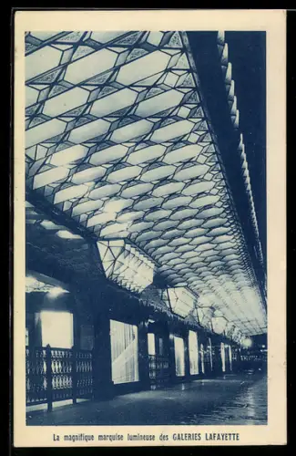AK Paris, La magnifique marquise lumineuse des Galeries Lafayette