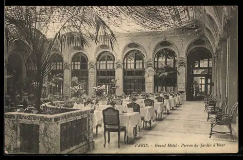 AK Paris, Grand Hôtel, Perron du Jardin d`hiver