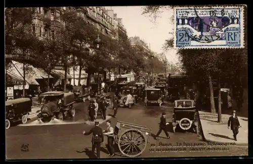 AK Paris, Le Boulevard Montmartre vu du carrefour Drouot Richelieu
