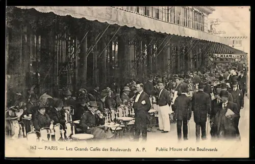 AK Paris, Les Grands Cafés des Boulevards avec terrasse animée, Café de la Paix