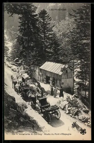 AK Cauterets /Pyrénées, Hotellerie du Cerisey, Route du Pont d`Espagne