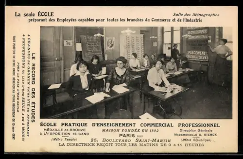AK Paris, École Pratique d`Enseignement Commercial Professionnel, 25, Boulevard Saint-Martin