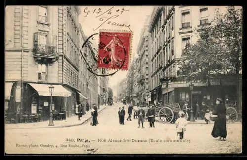 AK Paris, Ecole communale, Rue Alexandre-Dumas