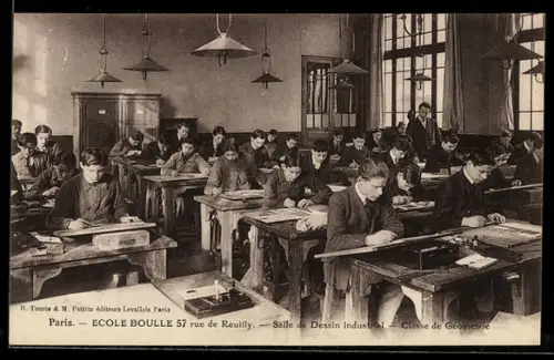 AK Paris, Ecole Boulle, 57, Rue de Reuilly, Salle de Dessin Industriel, Classe de Géometrie