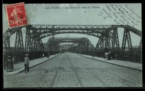 AK Paris, La Rue et le Pont de Tolbiac