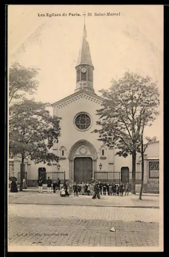 AK Paris, Eglise Saint-Marcel
