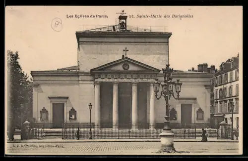 AK Paris, Église Sainte-Marie des Batignolles