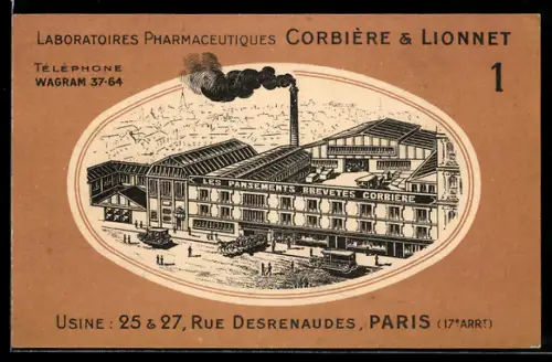AK Paris, Usine des Laboratoires Pharmaceutiques Corbière & Lionnet, Rue Desrenaudes